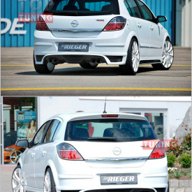 Накладка на задний бампер Rieger на Opel Astra H 5D