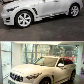 Накладки на пороги Lorinser на Infiniti QX70 (FX35, 37, 50)