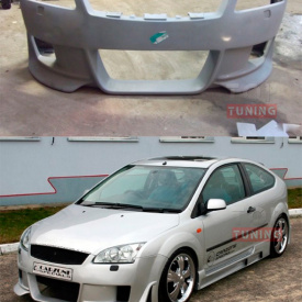 Передний бампер CarZone дорестайлинг на Ford Focus 2
