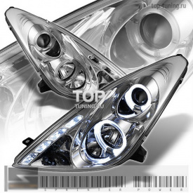 Передние фары Spyder Chrome на Toyota Celica T23