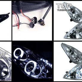 Передние фары Spyder Chrome на Toyota Celica T23