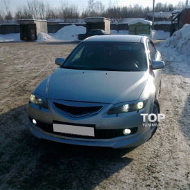 Накладка на передний бампер Sports Line на Mazda 6 GG, GY