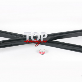 Накладки на пороги  Roadest с жабрами на Mitsubishi Outlander 2