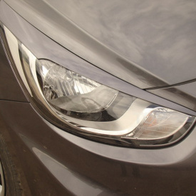 Реснички на передние фары Дорестайлинг на Hyundai Solaris