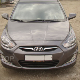 Реснички на передние фары Дорестайлинг на Hyundai Solaris