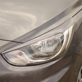 Реснички на передние фары Дорестайлинг на Hyundai Solaris