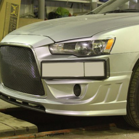 Центральная вставка юбки Shark ABS на Mitsubishi Lancer 10 (X)