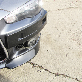 Клыки на передний бампер INT Sport (рестайлинг) на Mitsubishi Lancer 10 (X)