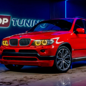 Передний бампер 4.6 IS на BMW X5 E53