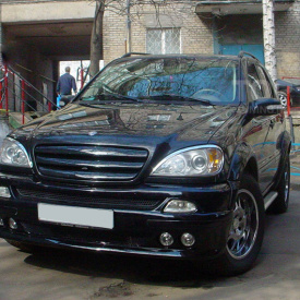 Юбка переднего бампера BRB на Mercedes ML 163