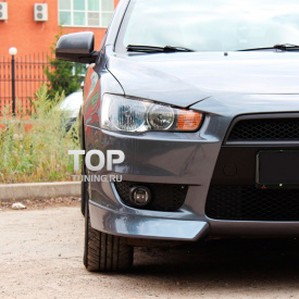 Клыки на передний бампер INT Lite для Mitsubishi Lancer 10 (дорест)