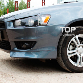 Клыки на передний бампер INT Lite для Mitsubishi Lancer 10 (дорест)