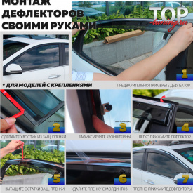 Дефлекторы окон оригинальные тонированные на Toyota Highlander 2