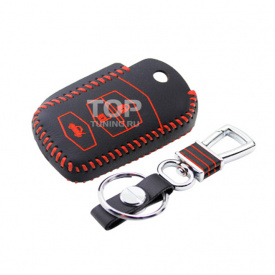 Кожаный чехол для ключей с карабином на Mazda