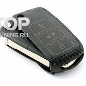Кожаный чехол  3 кнопки на Skoda