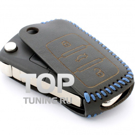 Кожаный чехол  3 кнопки на Skoda