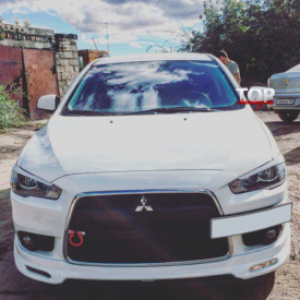 Юбка на передний бампер  Zodiak (РЕСТАЙЛИНГ) на Mitsubishi Lancer 10 (X)