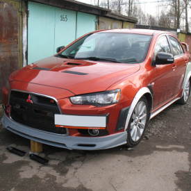 Юбка на передний бампер  Zodiak (РЕСТАЙЛИНГ) на Mitsubishi Lancer 10 (X)