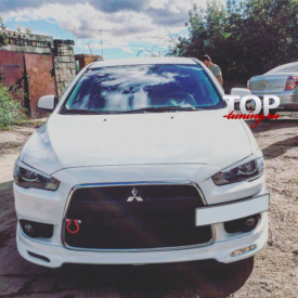 Юбка на передний бампер  Zodiak (РЕСТАЙЛИНГ) на Mitsubishi Lancer 10 (X)