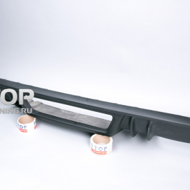 Диффузор заднего бампера Rieger под одинарный выхлоп на Audi A4 B8