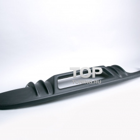 Диффузор заднего бампера Rieger под одинарный выхлоп на Audi A4 B8