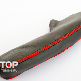 Кожаные оплетки руля, ручника на Nissan Tiida
