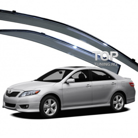 Дефлекторы на окна Well Visors Chrome на Toyota Camry V40 (6)