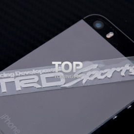 Никелевая наклейка логотип TRD Sports 80x14 на Toyota