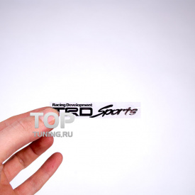Никелевая наклейка логотип TRD Sports 80x14 на Toyota