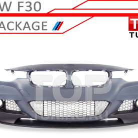 Передний бампер M Style Performance на BMW 3 F30 в сборе с губой