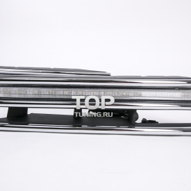 Дневные ходовые огни EPISTAR с хромированным молдингом на VW Touareg II