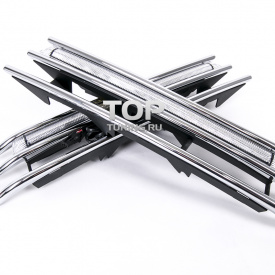 Дневные ходовые огни EPISTAR с хромированным молдингом на VW Touareg II