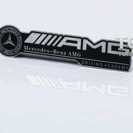 Никелевый шильдик AMG 94x22 на Mercedes