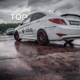 Юбка на задний бампер Zeus на Hyundai Solaris