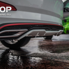 Юбка на задний бампер Zeus на Hyundai Solaris