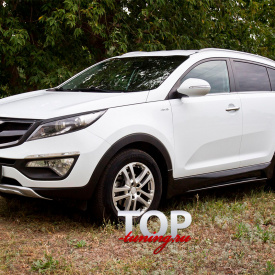 Комплект порогов JSW (ABS) на Kia Sportage 3 (III)