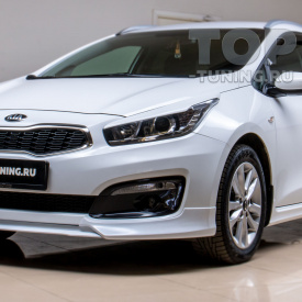 Боковые накладки X-Force на передний бампер Kia Ceed 2 рестайлинг