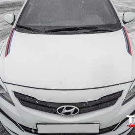 Реснички на передние фары Sport Line на Hyundai Solaris