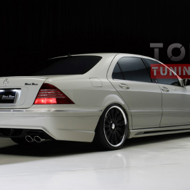 Пороги WALD Black Bison LONG  на Mercedes S-Class W220