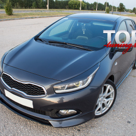 Накладки на передний бампер X-Force на Kia Ceed 2 (Дорестайлинг)