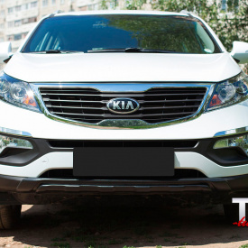 Накладка на передний бампер X-Force на Kia Sportage 3 (III)