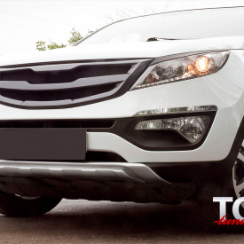 Накладка на передний бампер X-Force на Kia Sportage 3 (III)
