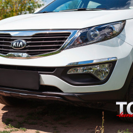 Накладка на передний бампер X-Force на Kia Sportage 3 (III)