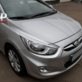 Реснички на фары A`PEX Line на Hyundai Solaris