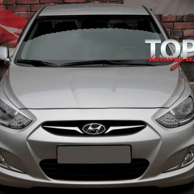 Реснички на фары A`PEX Line на Hyundai Solaris