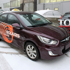 Реснички на фары A`PEX Line на Hyundai Solaris