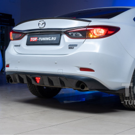 Диффузор заднего бампера A`PEX Speed со стоп-сигналом на Mazda 6 GJ