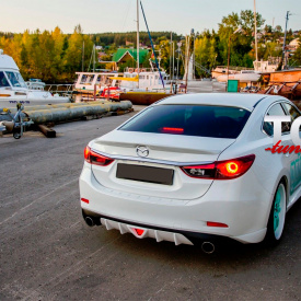 Диффузор заднего бампера A`PEX Speed со стоп-сигналом на Mazda 6 GJ