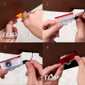 Проектор логотипа в дверь Laser HD на Mercedes