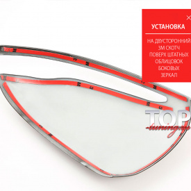 Облицовки боковых зеркал ХРОМ, СЕРЕБРО, ПОД КАРБОН на Mercedes E-Class W213